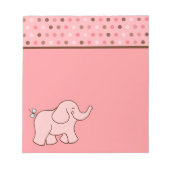 Pink Dot Baby Elephant Notepad Notizblock (Vorderseite)
