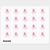 Pink Dot Puppy Dog Baby Dusche Pflegeaufkleber Runder Aufkleber (Blatt)