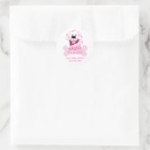 Pink Dot Puppy Dog Baby Dusche Pflegeaufkleber Runder Aufkleber (Tasche)