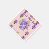 Pink Dot Shabby Chic Pansy Dekoration Serviette Na (Ecke)