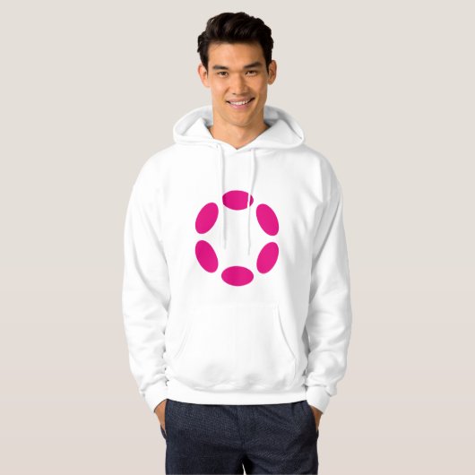 Pink Doted Simple Men's Hoodie (Vorne ganz)