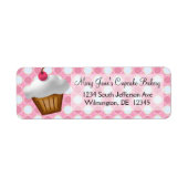 Pink Dots Cupcake Custom Return Address Label (Vorne)