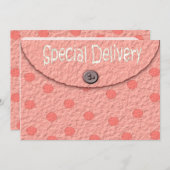 Pink Dots Envelope Girls Babydusche Einladungen (Vorne/Hinten)