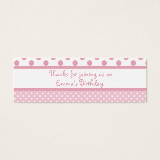 Pink Dots Geburtstagsfavorit Tag (Vorderseite)
