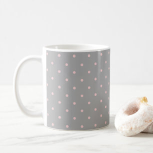 Pink Dots Girly Feminine Circles Happy Oster Grau Kaffeetasse