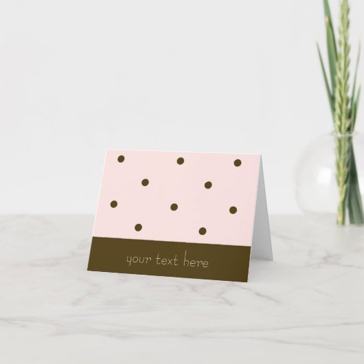 Pink Dots Note Card (Anpassbar) Karte (Vorderseite)