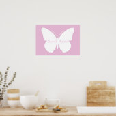Pink Dotty Butterfly Poster (Küche)