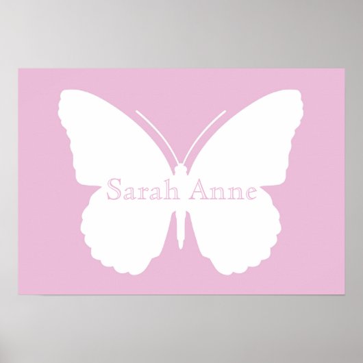 Pink Dotty Butterfly Poster (Vorne)