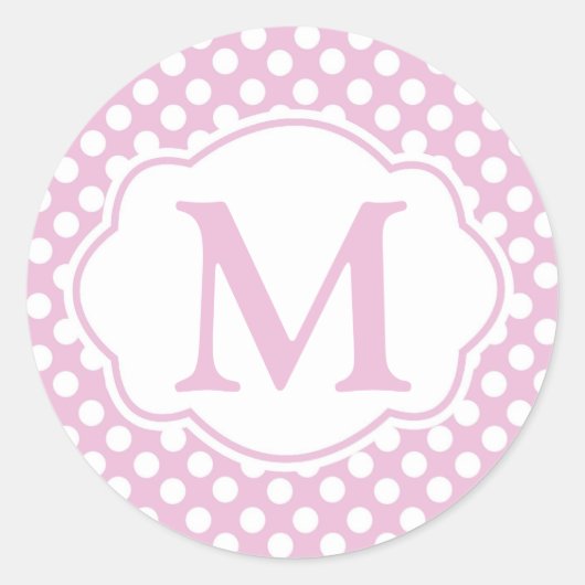 Pink Dotty Polka Dots Round Stickers (Vorderseite)