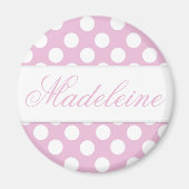 Pink Dotty Round Magnet (Vorne)
