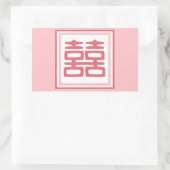 Pink Double Happy - Square Rechteckiger Aufkleber (Tasche)