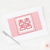 Pink Double Happy - Square Rechteckiger Aufkleber (Umschlag)