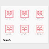 Pink Double Happy - Square Runder Aufkleber (Blatt)