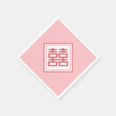 Pink Double Happy - Square Serviette (Ecke)