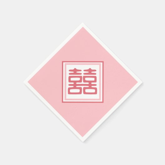 Pink Double Happy - Square Serviette (Ecke)