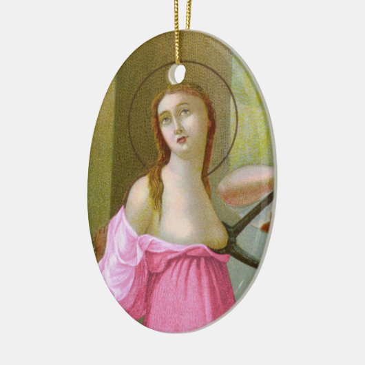 Pink Double Image St. Agatha (M 003) Keramikornament (Links)