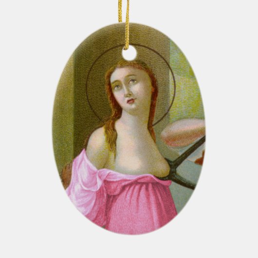 Pink Double Image St. Agatha (M 003) Keramikornament (Hinten)