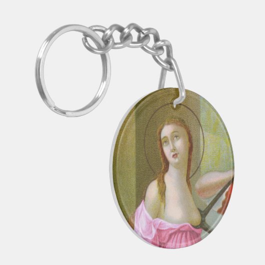 Pink Double Image St. Agatha (M 003) Schlüsselanhänger (Vorderseite links)