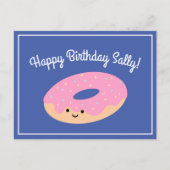 Pink Doughnut Birthday Postkarte (Vorderseite)