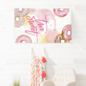 Pink Doughnut Two Sweet 2. Geburtstag Banner (Insitu)