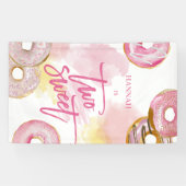 Pink Doughnut Two Sweet 2. Geburtstag Banner (Horizontal)
