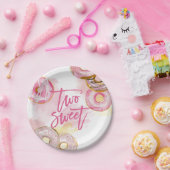 Pink Doughnut Two Sweet Donut 2. Geburtstag Pappteller (Party)