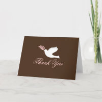 Pink Dove Christening Card
