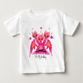 Pink Dragon 3d birthday Baby T-shirt (Vorderseite)