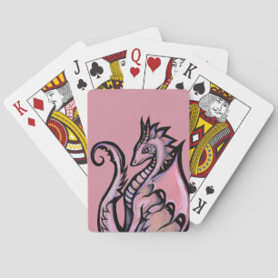 Pink Dragon Art niedliche Drachen entwerfen Geek G Spielkarten