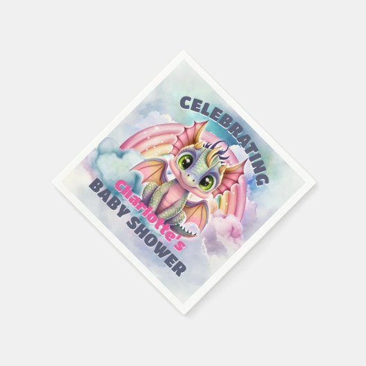 Pink Dragon Baby Dusche Serviette (Ecke)