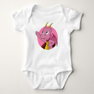 Pink Dragon Cartoon Babybodysuit Baby Strampler