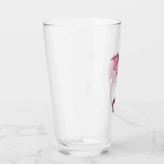 Pink Dragon of Spring Nature Fantasy Art Glas (Rechts)
