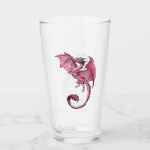 Pink Dragon of Spring Nature Fantasy Art Glas (Vorderseite)