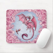 Pink Dragon of Spring Nature Fantasy Art Mousepad (Mit Mouse)