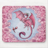 Pink Dragon of Spring Nature Fantasy Art Mousepad (Vorne)