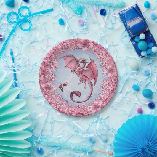 Pink Dragon of Spring Nature Fantasy Art Pappteller (Party)