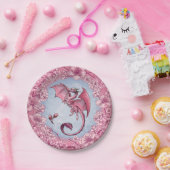 Pink Dragon of Spring Nature Fantasy Art Pappteller (Party)