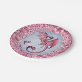 Pink Dragon of Spring Nature Fantasy Art Pappteller (Schrägansicht)