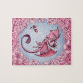 Pink Dragon of Spring Nature Fantasy Art Puzzle (Horizontal)