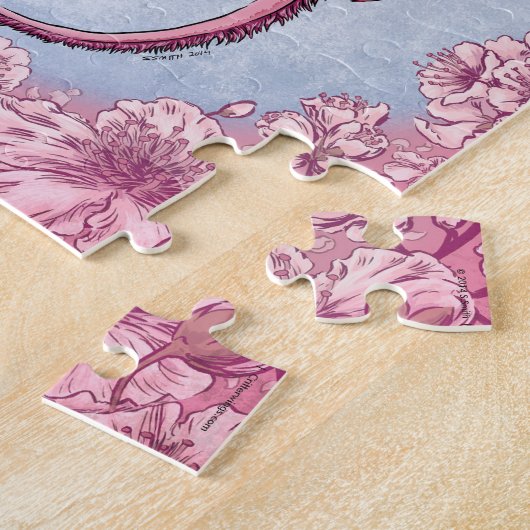 Pink Dragon of Spring Nature Fantasy Art Puzzle (Seite)