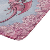 Pink Dragon of Spring Nature Fantasy Art Schneidebrett (Ecke)
