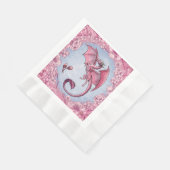 Pink Dragon of Spring Nature Fantasy Art Serviette (Ecke)