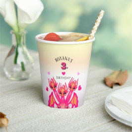 Pink dragon pappbecher