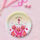 Pink dragon pappteller