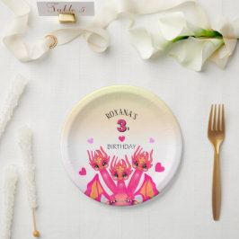 Pink dragon pappteller