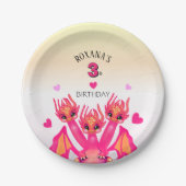 Pink dragon pappteller (Vorderseite)