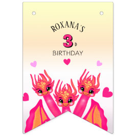 Pink dragon wimpelkette