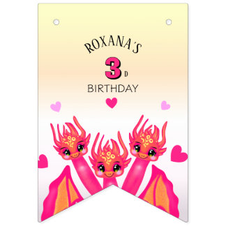 Pink dragon wimpelkette