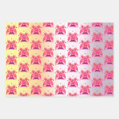 Pink dragon with hearts geschenkpapier set (Vorderseite)