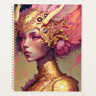 Pink Dragon Woman Fantasy Art Planer